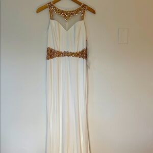 Elegant White and Rose Gold Women's Dress